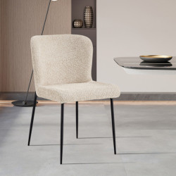 Pack table Alexa + 6 chaises Lisa beige