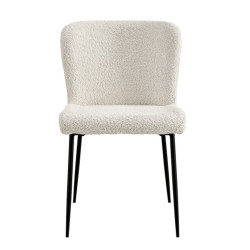 Pack table Apollo noire + 6 chaises Lisa écru