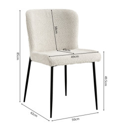 Pack table Apollo noire + 6 chaises Lisa écru