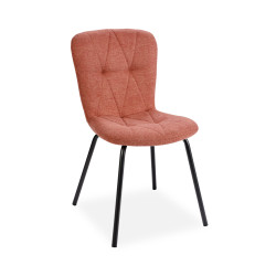 Pack table Apollo noire + 6 chaises Emma saumon