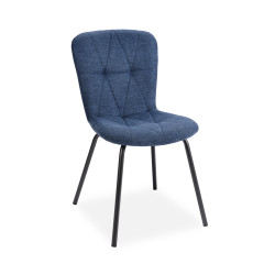 Pack table Apollo noire + 6 chaises Emma cobalte