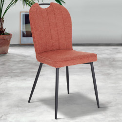 Pack table Alexa mangolia + 6 chaises Salome saumon