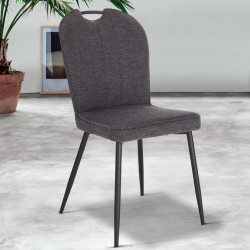 Pack table Alexander chêne vieilli + 6 chaises Salome anthracite