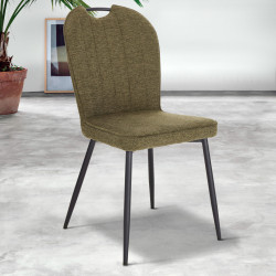Pack table Alexander chêne vieilli + 6 chaises Salome bouteille