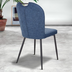 Pack table Alexander chêne vieilli + 6 chaises Salome cobalte