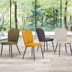 Pack table Apollo noire + 6 chaises Salome
