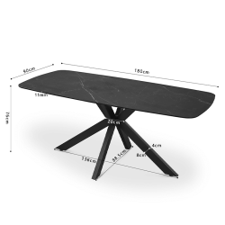 Pack table Apollo noire + 6 chaises Salome