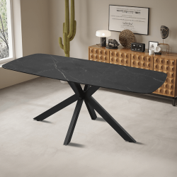 Pack table Apollo noire + 6 chaises Salome