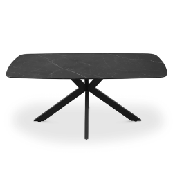 Pack table Apollo noire + 6 chaises Salome