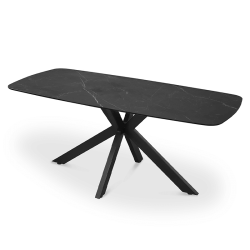 Pack table Apollo noire + 6 chaises Salome