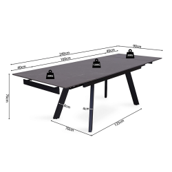 Table Hera extensible noir