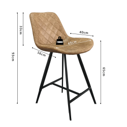 Tabouret Alicante cognac