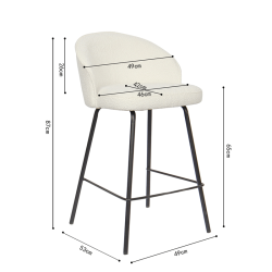 Tabouret June blanc