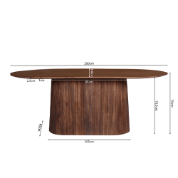 Table Miguel brun clair 200