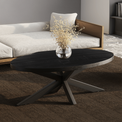 Table basse Madeira ovale mangolia noir