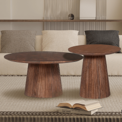 Table basse Miguel ronde 50cm brun clair