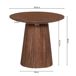 Table basse Miguel ronde 50cm brun clair