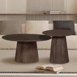Table basse Miguel ronde 50cm brun foncé