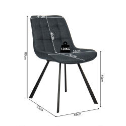 Chaise Ariba bleu foncé