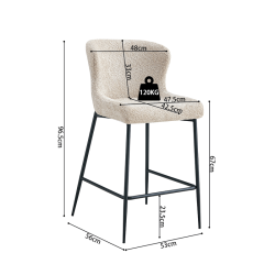 Tabouret Lisa beige