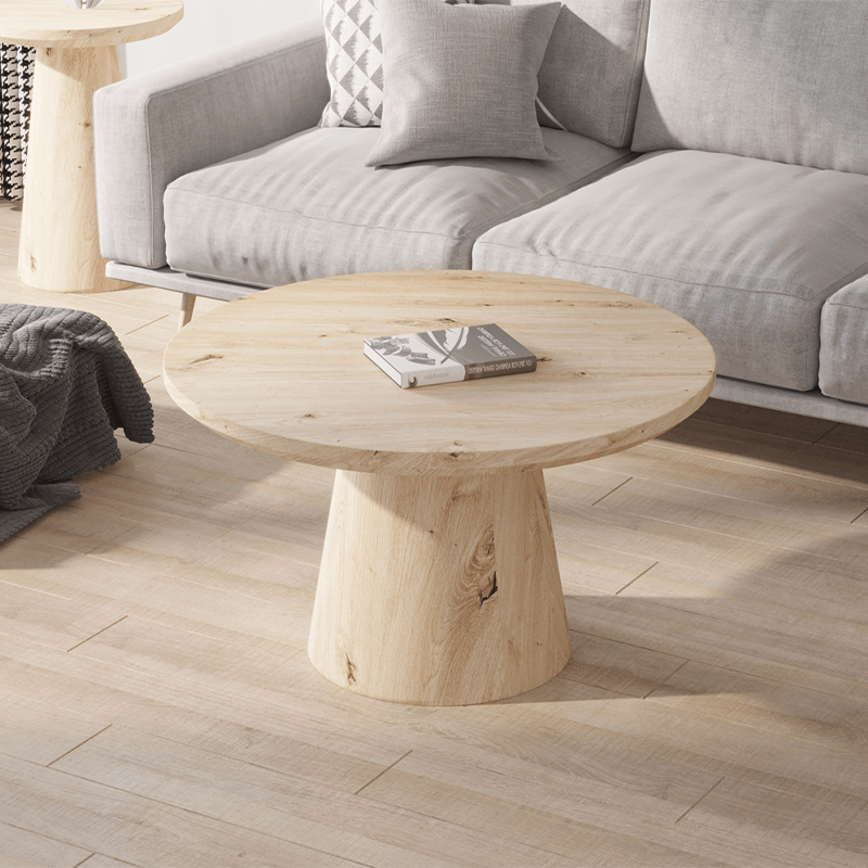 Table basse Lukas 80cm chêne vieilli
