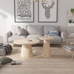 Table basse Lukas 80cm chêne vieilli