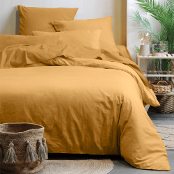 Drap housse Horizon 160x200cm curry