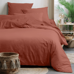 Housse de couette 240x220cm terracotta