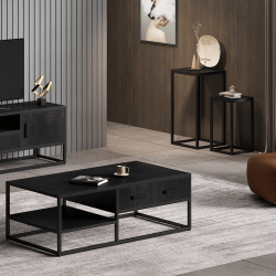 Table basse Madeira set de 2 noir