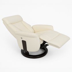 Fauteuil relax Bravo cuir blanc