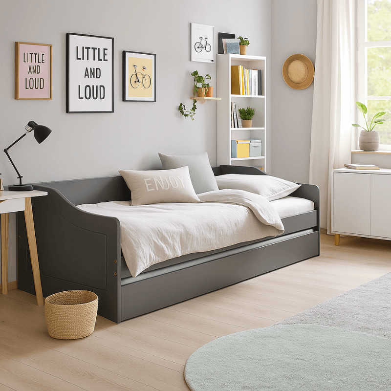 Lit coffre Léonie gris