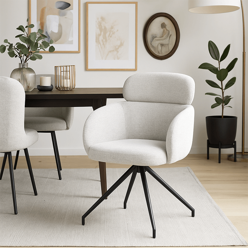 Chaise Jonas pivotante gris clair