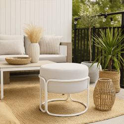Pouf Alec extérieur blanc