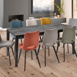 Table Hugo extensible gris foncé