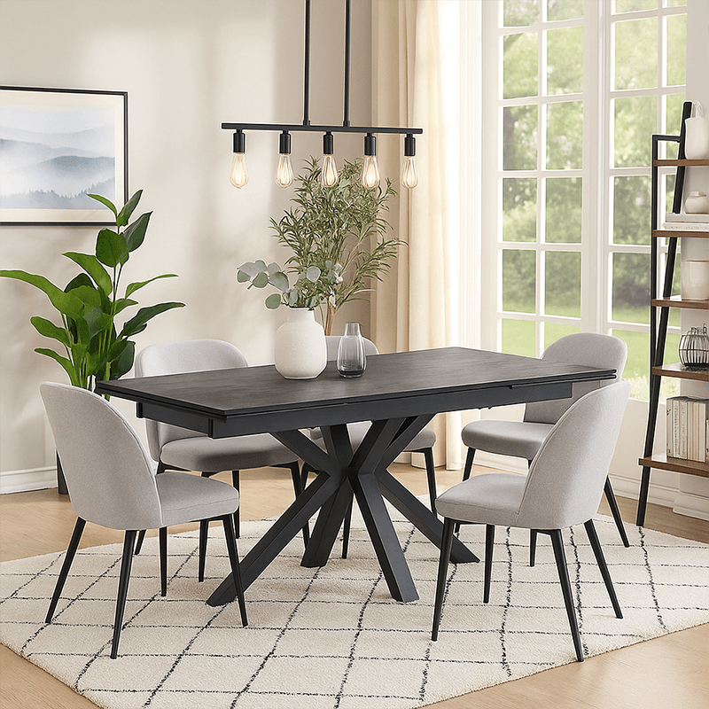 Table Tournesol extensible gris foncé
