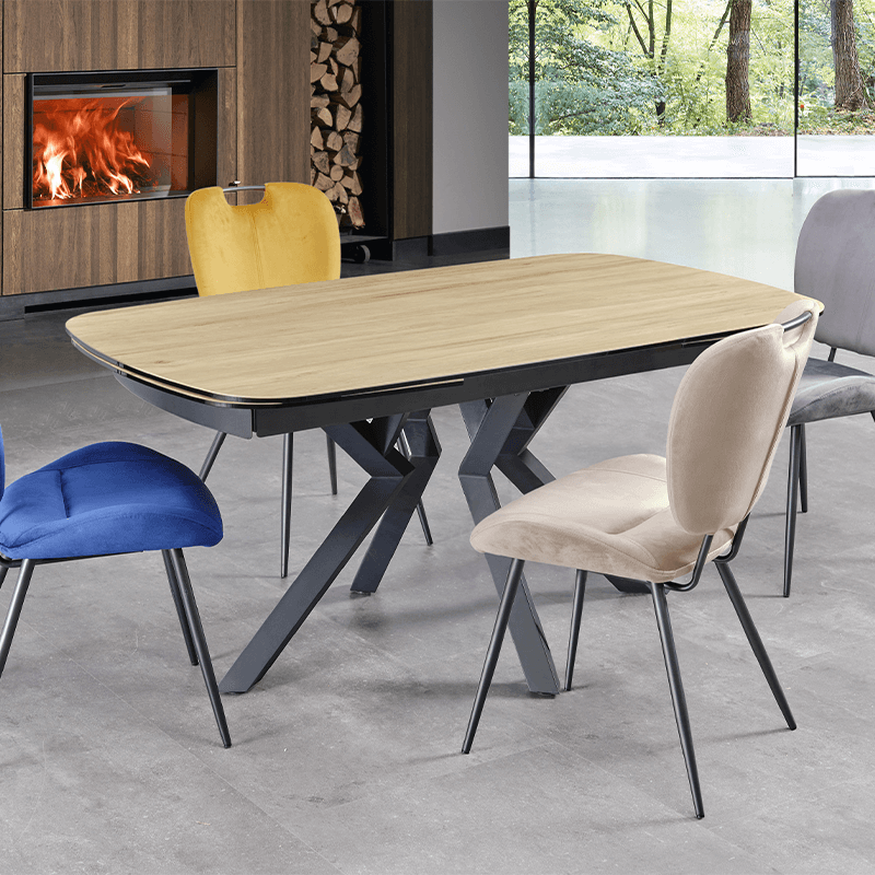 Table Anémone 160x95cm extensible beige