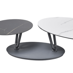 Table basse Denver pivotante gris foncé blanc