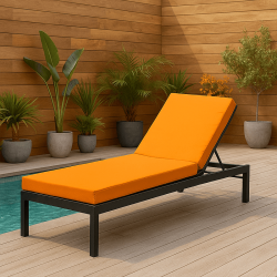 Coussin pour bain de soleil - Tissu déperlant Outdoor - Mousse mémoire de forme