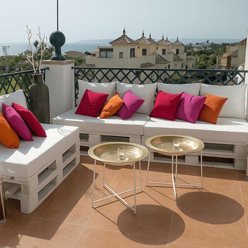 Housses déco coussins pour palette Europe Déperlant
