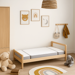 Matelas Airflex 3 parties pour lit évolutif mousse haute résilience épaisseur 12 cm
