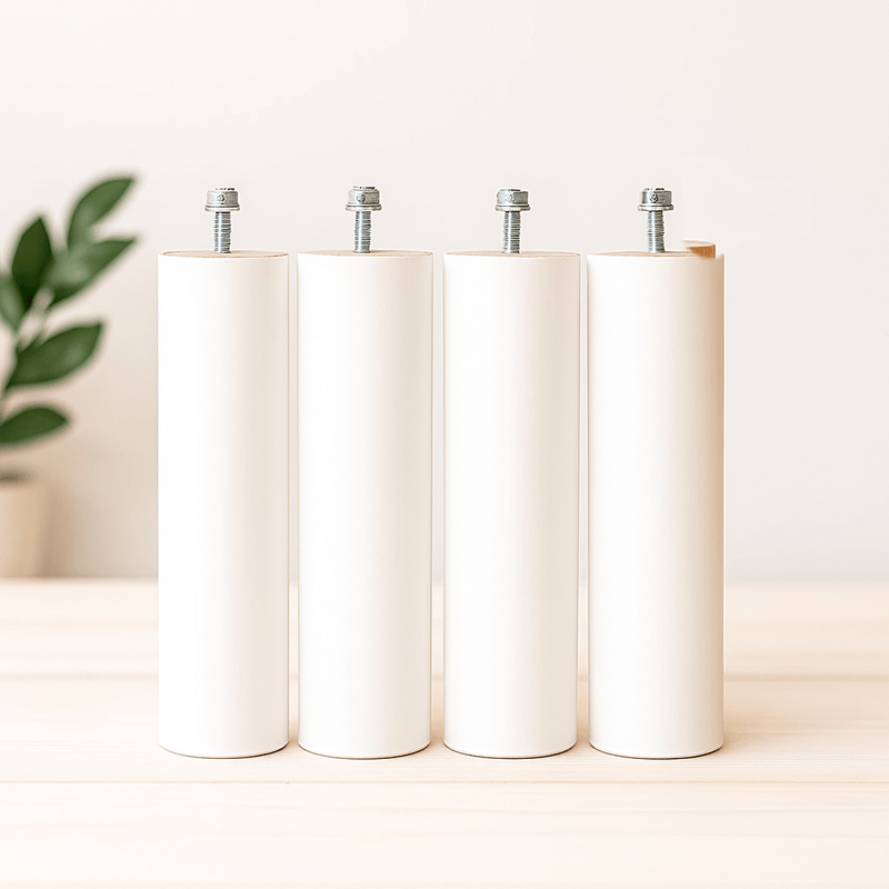 Pieds Bois 25 cm grandes tiges pour cadre lattes blanc