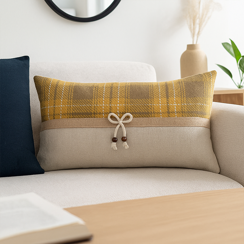 Coussin Arnold moutarde