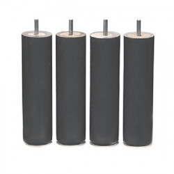 Pieds BOIS 20 cm GRIS ANTHRACITE